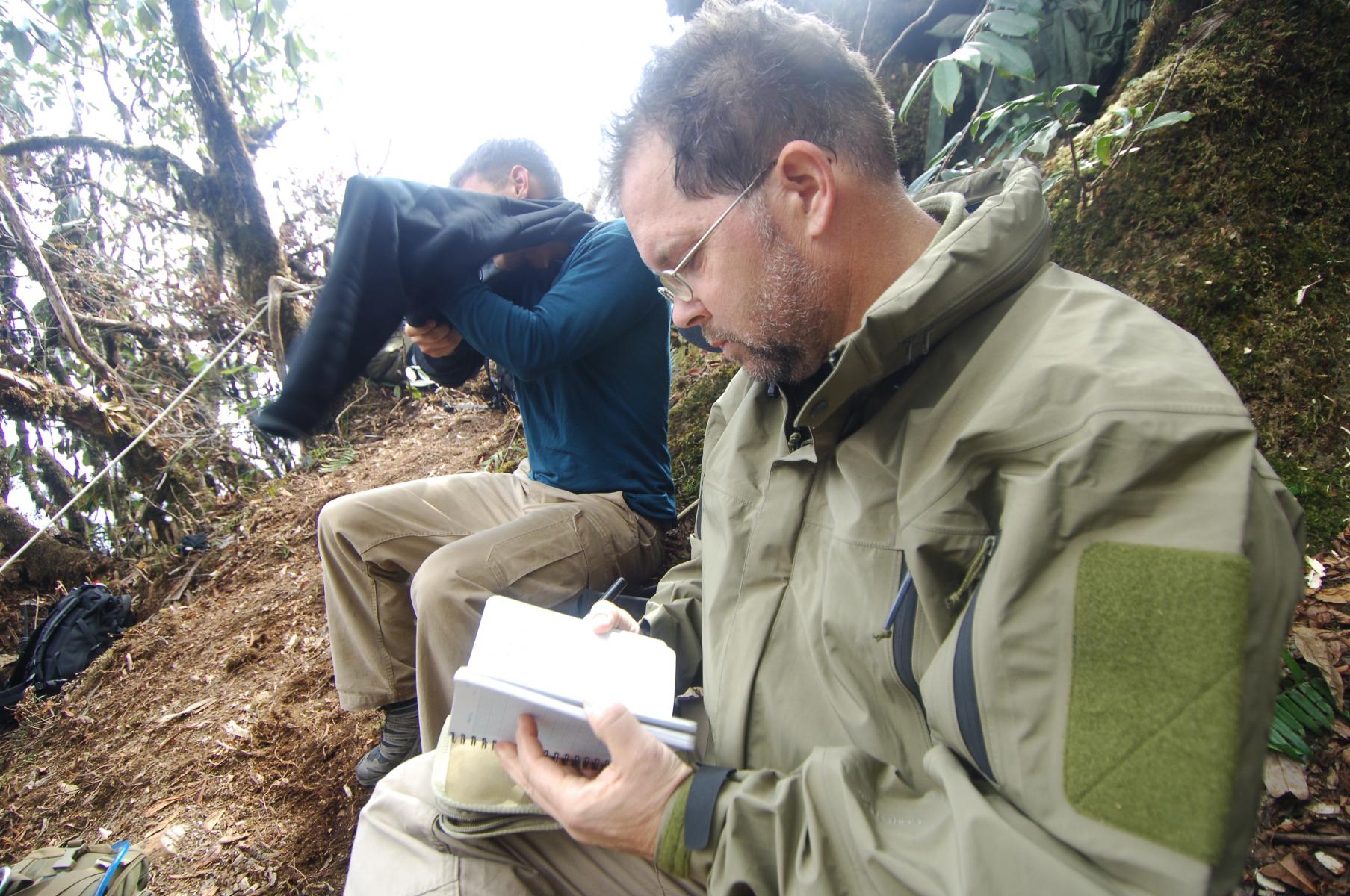 photo of Belcher investigating a plane crash in India in 2009