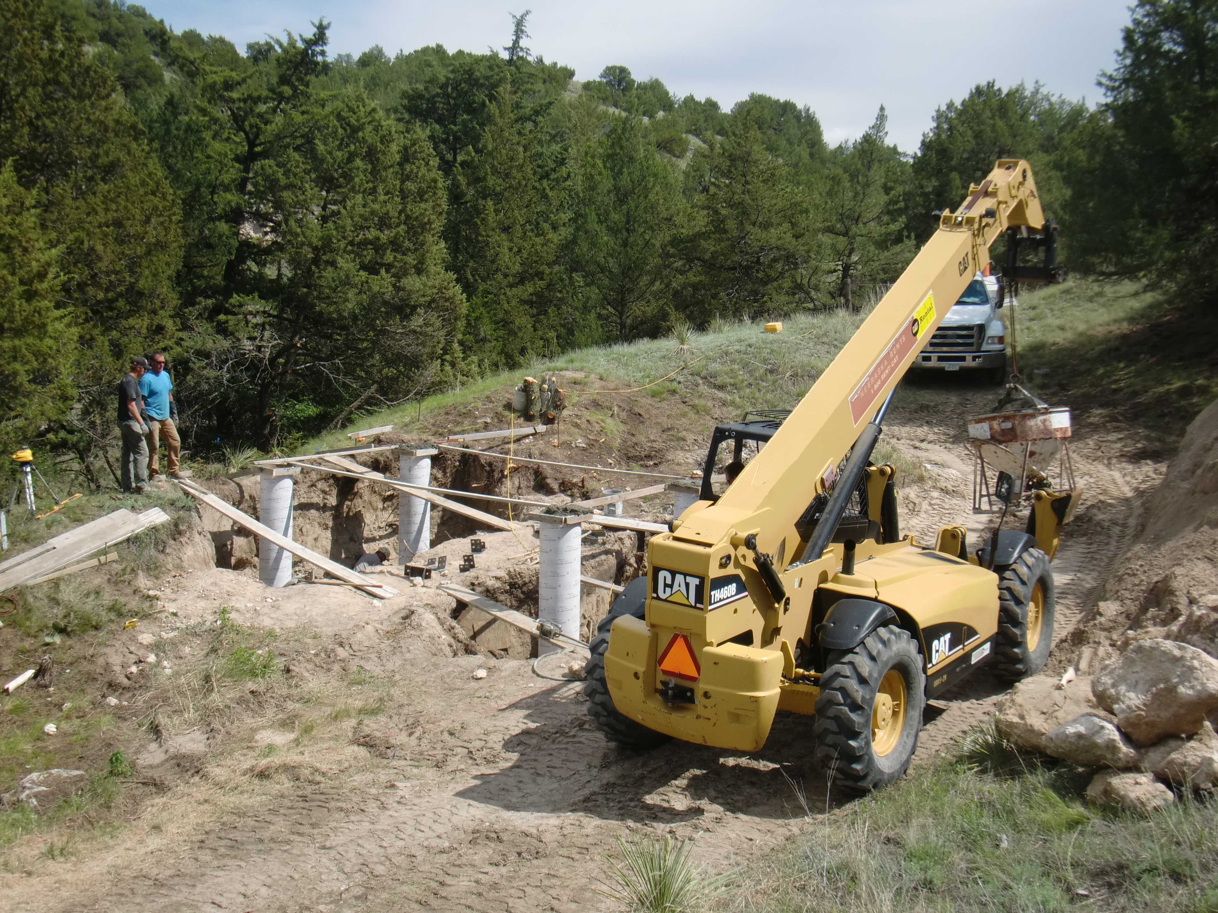 Early construction on the Baxa cabin