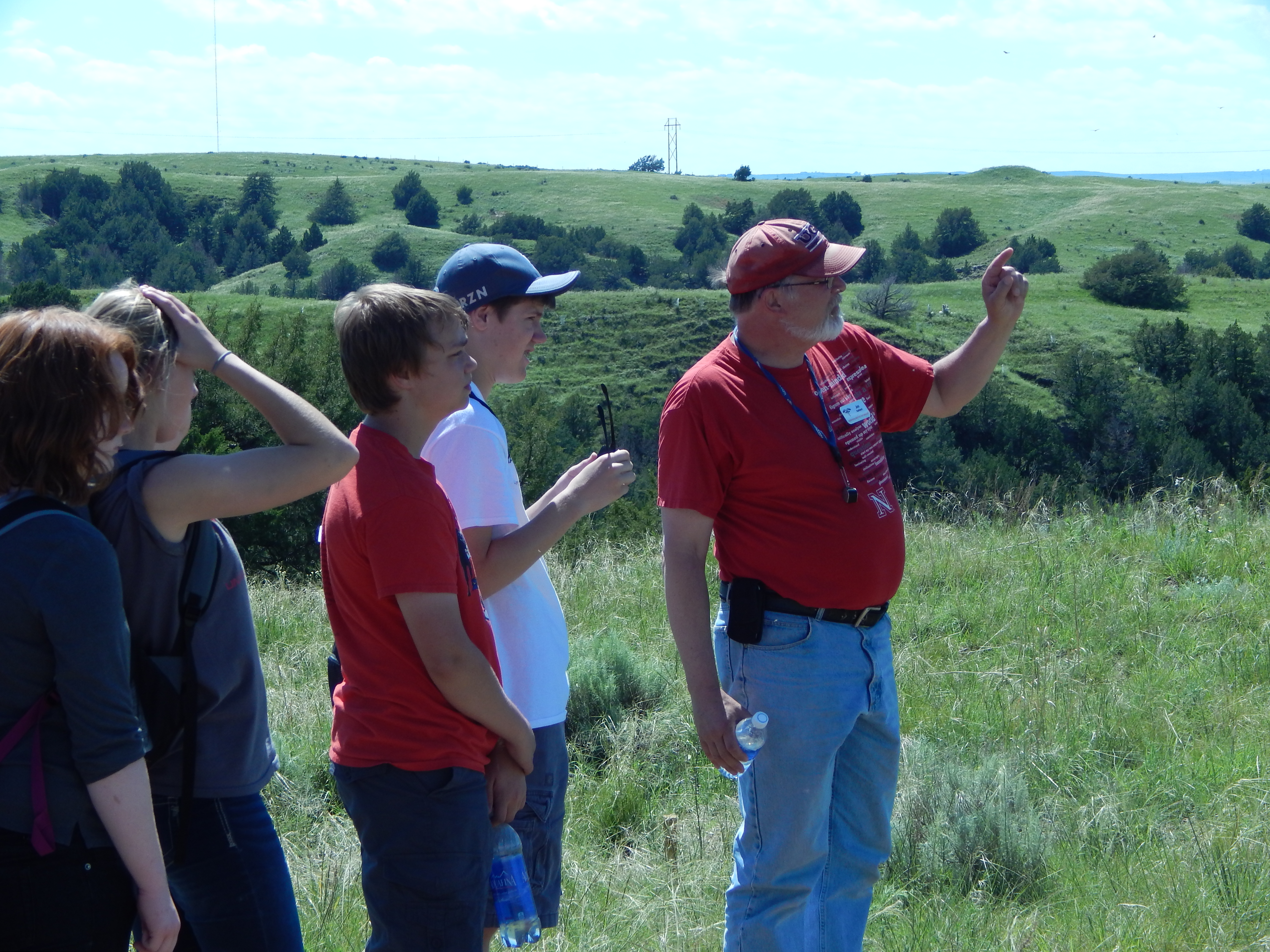 Jon taking a group on the lay of the land hike
